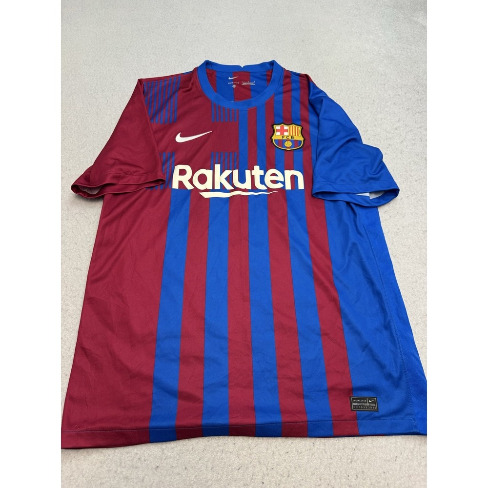 FC Barcelona Jersey Shirt Mens Large Red Blue Soccer Nike Dri Fit Rakuten FCB